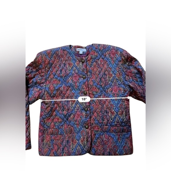 Vintage David Brooks Womens Medium Size 10 Paisley Quilted Blazer USA - Picture 8 of 8